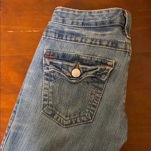 True Religion gently distressed jeans. Size 27.